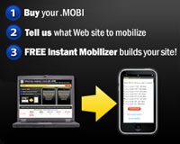 Instant Mobilizer with .mobi domain purchase